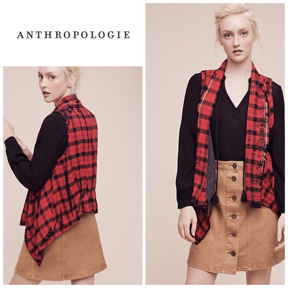 Anthropologie Roxanne checked vest